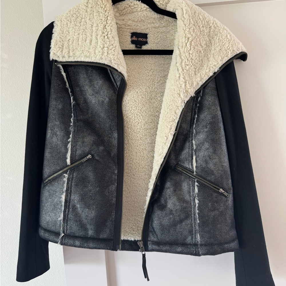 Ella Moss Black and Gray Teddy Jacket